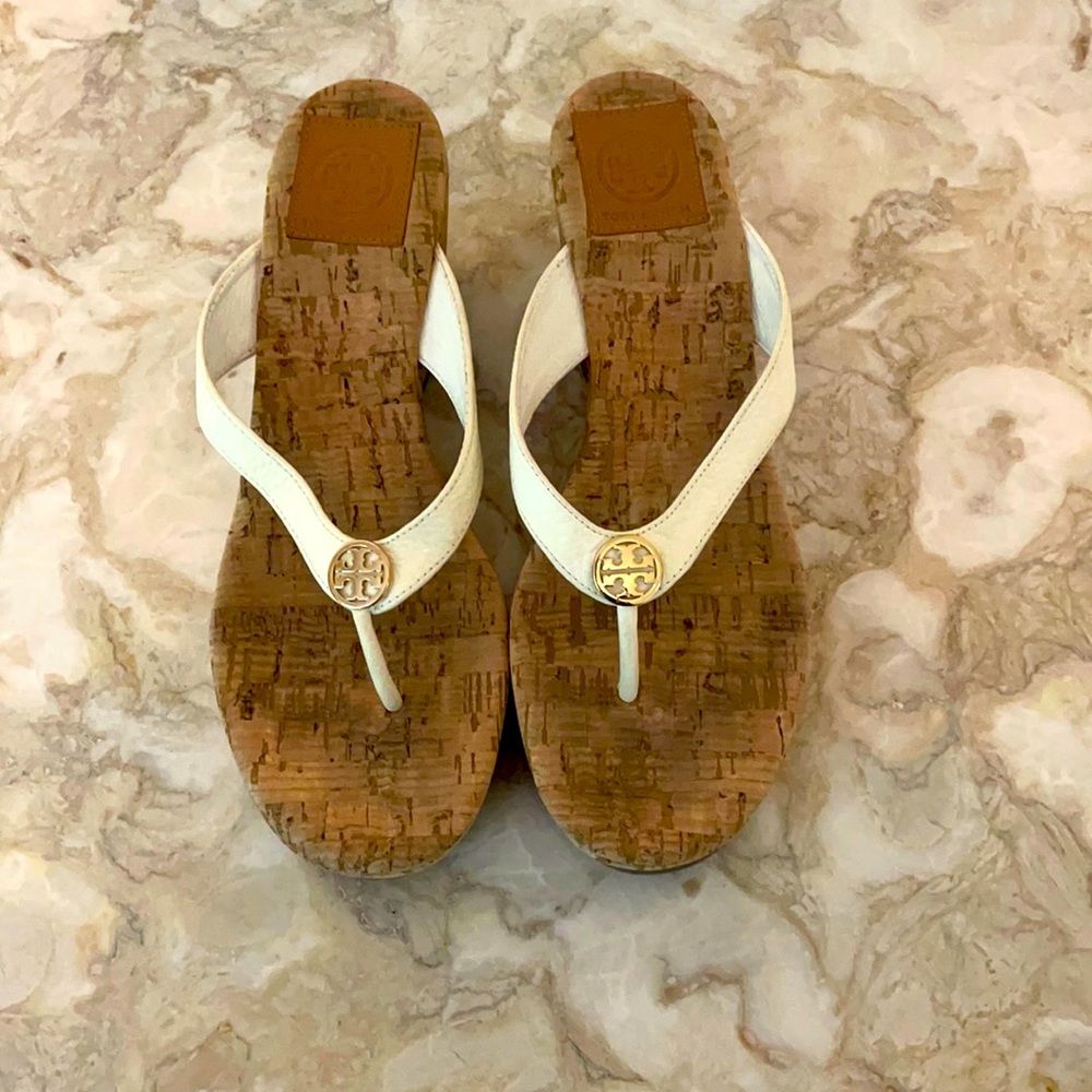 Tory Burch Thora wedges 7.5 cream white